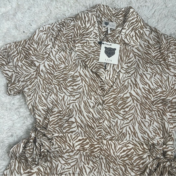 LITA By Ciara Utility Belted Romper in Neutral Tiger Print NWT - Picture 15 of 16